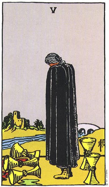 Five of Cups tarot card thumbnail