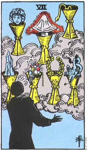 Seven of Cups tarot card thumbnail