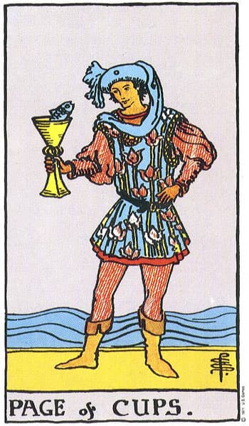 Page of Cups tarot card thumbnail