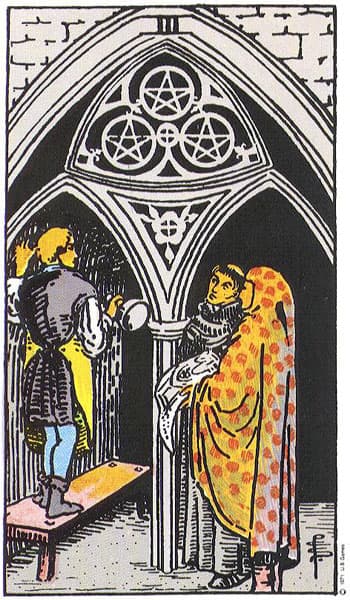 Three of Pentacles tarot card thumbnail