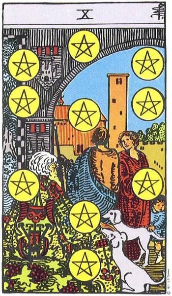 Ten of Pentacles tarot card thumbnail