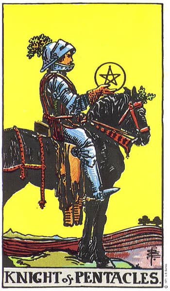 Knight of Pentacles tarot card thumbnail