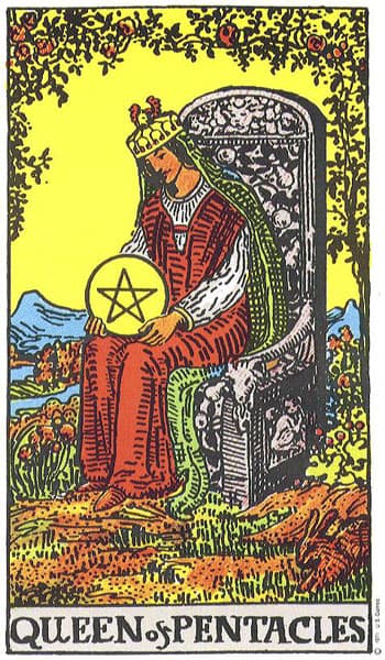 Queen of Pentacles tarot card thumbnail