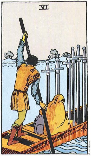 Six of Swords tarot card thumbnail