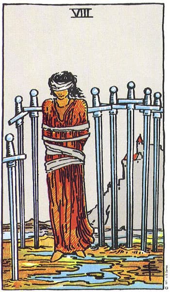 Eight of Swords tarot card thumbnail