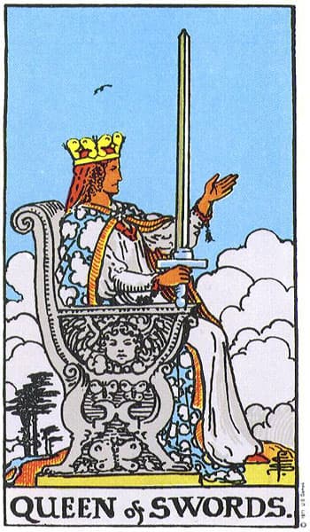 Queen of Swords tarot card thumbnail