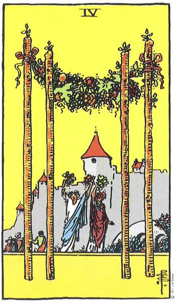 Four of Wands tarot card thumbnail