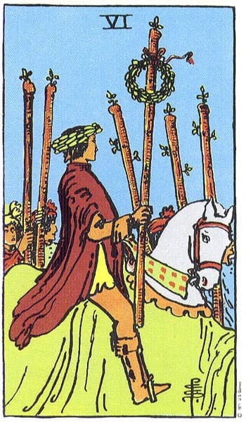 Six of Wands tarot card thumbnail