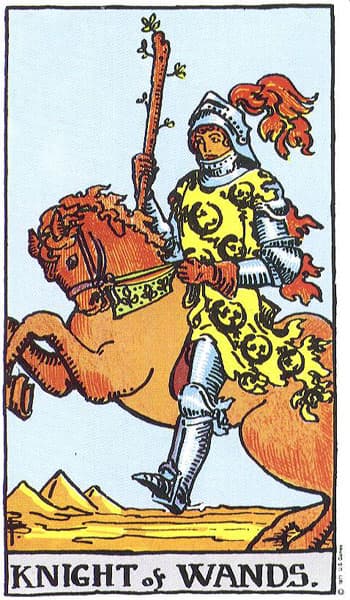 Knight of Wands tarot card thumbnail
