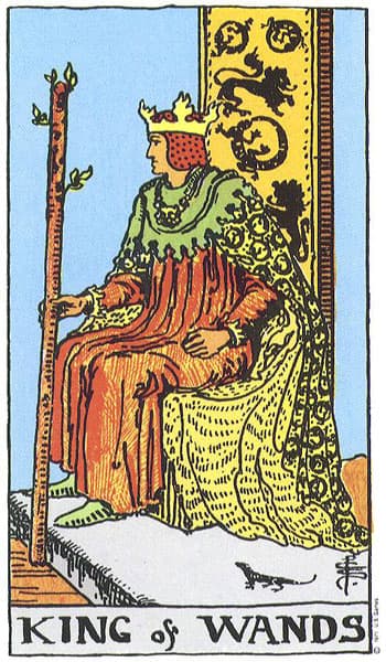 King of Wands tarot card thumbnail