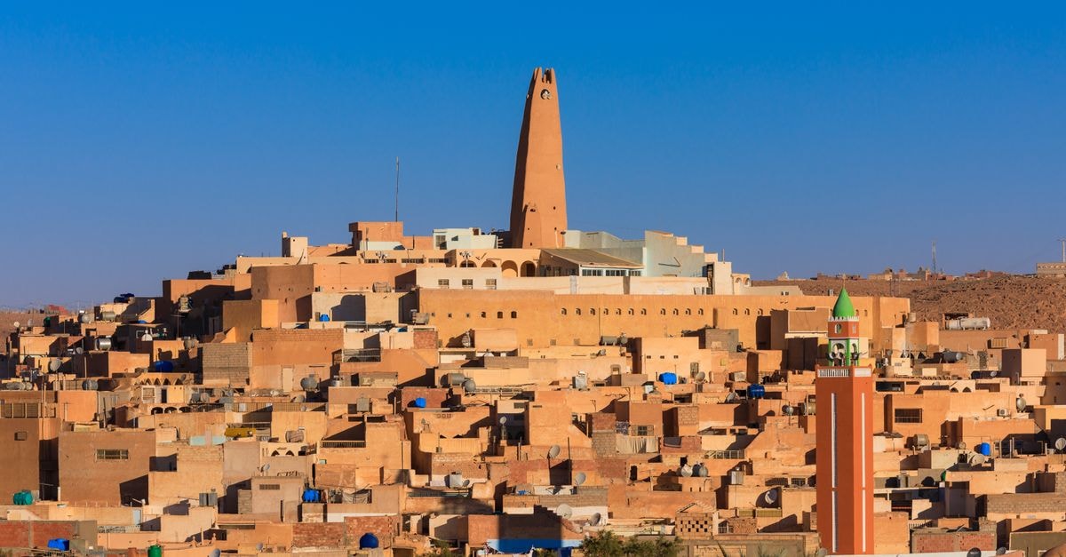 Guelmim Travel Guide: Gateway to the Sahara Desert View of the architectural beauty of Ghardaïa, famous for its unique M'zab Valley structures.