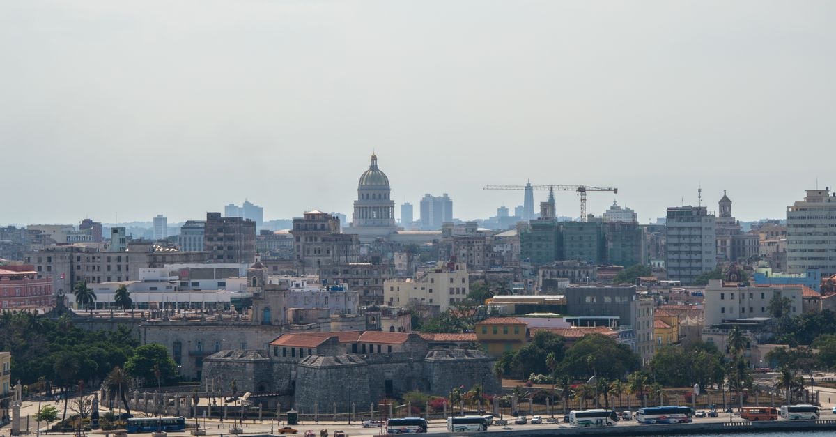 Aerial view of Havana showcasing the city's urban architecture and iconic capitol building.