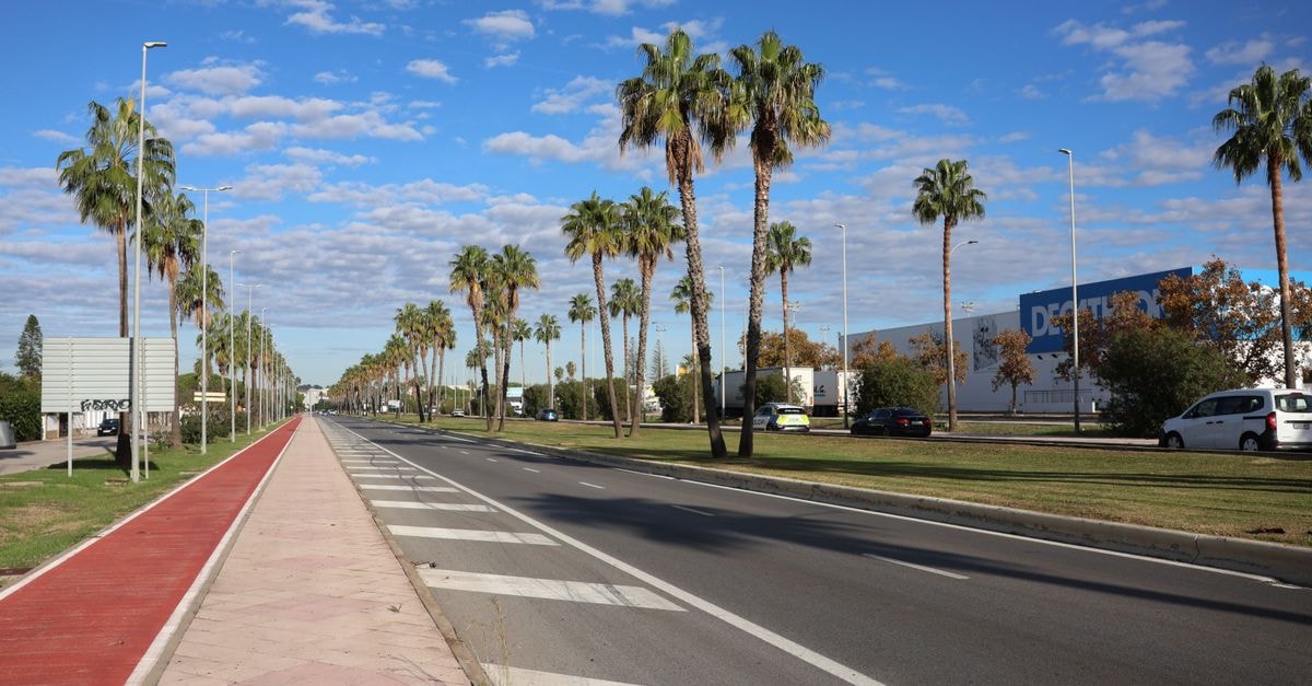 Hotel Coca Imperial in Puerto Francisco de Orellana: 31 Air-Conditioned Rooms Steps from Central Landmarks Sunny day on a palm tree lined street in El Puerto de Santa María, Andalucía, Spain, showcasing modern cityscape.