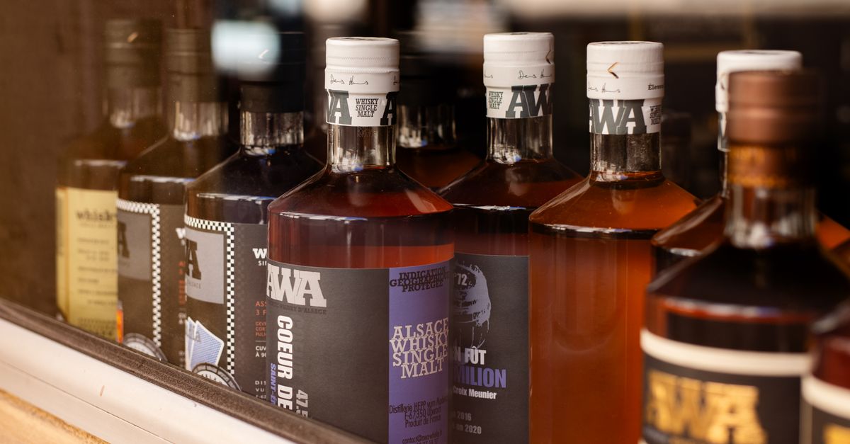 Shark Tank-Linked Deals: Herjavec Backs Australian Whisky; Visa Names She's Next Egypt Winners Close-up of Alsace whisky bottles displayed in a Colmar store window.