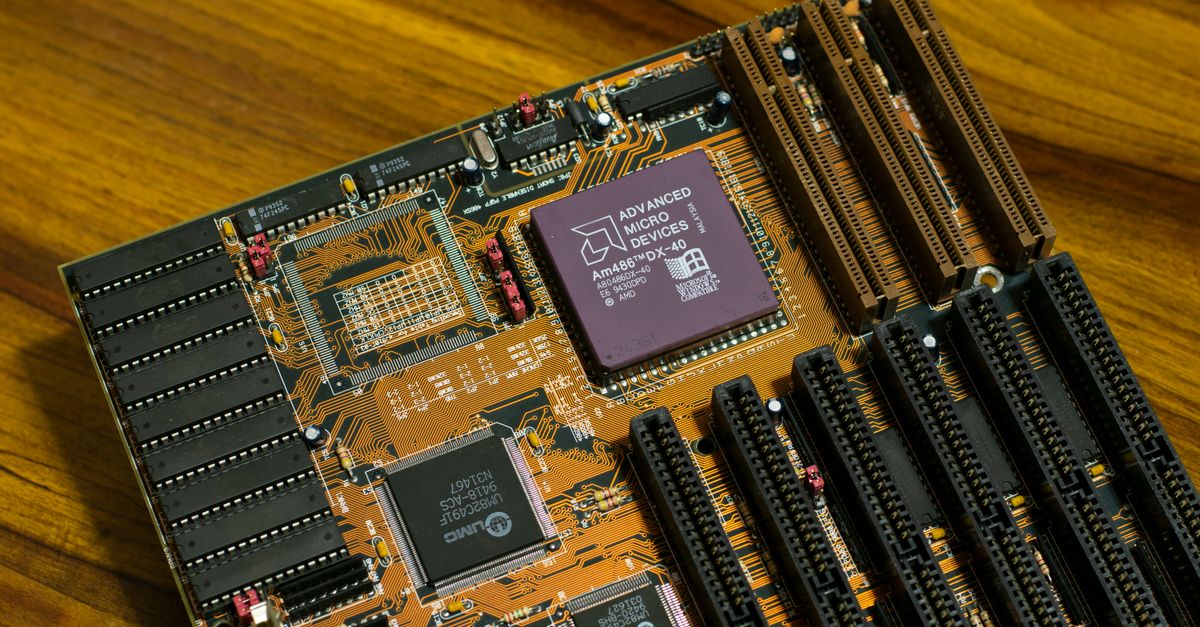 Samsung Set to Unveil Long-Term Memory Chip Deals With US Tech Firms as AMD HBM4 Pact Nears Close-up of a vintage AMD motherboard featuring the AM486 DX processor, showcasing retro computing technology.