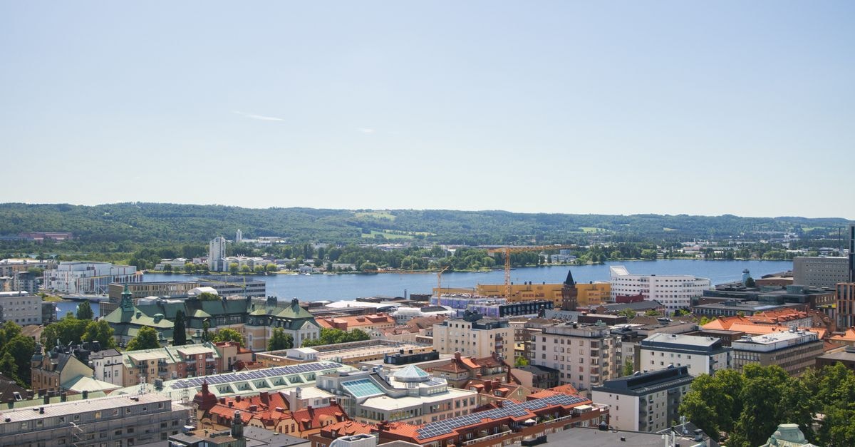 Park Hotell, Luleå — A Compact Stay in the City Center Vibrant aerial view of Jönköping, Sweden, featuring Lake Vättern and colorful buildings on a sunny day.
