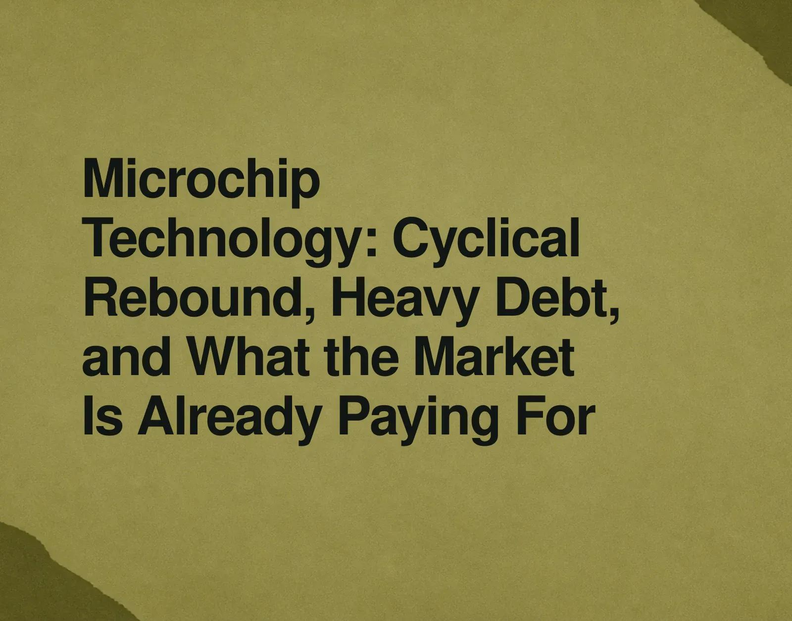 Microchip Technology:循環性回升、高額負債,以及市場已反映的定價 新聞插圖:Microchip Technology:循環性回升、高額負債,以及市場已反映的定價