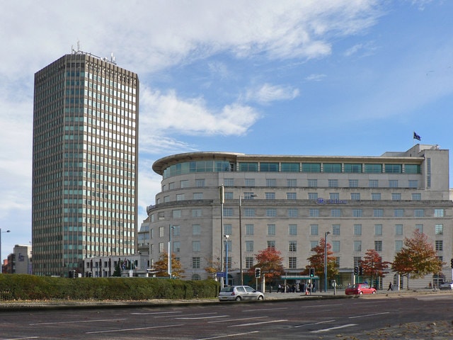Hilton Cardiff in Cardiff: A Castle-View Stay in the Civic Centre The Hilton Hotel and adjacent tower block Cardiff geograph.org.uk 1558074.jpg