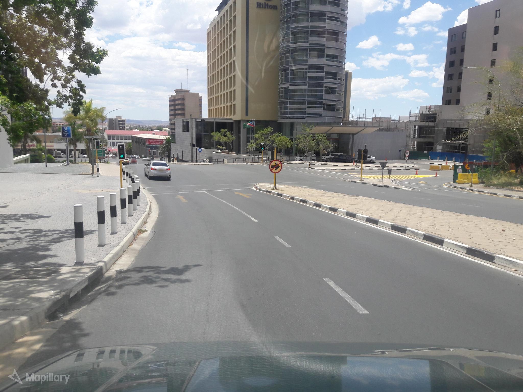 Hilton Windhoek, Windhoek — Glass-and-Steel Landmark on Michael Scott Street Hilton Hotel Windhoek, Namibia Mapillary (DwGkX0VOYucvoH XfMGatg).jpg
