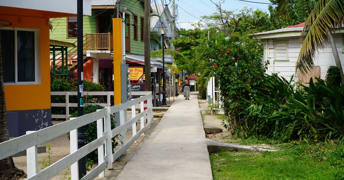 Lelydorp Travel Guide: A Quiet Suriname Gateway Picturesque walkway lined with colorful houses in Placencia, Belize. Lush foliage creates a tropical vibe.