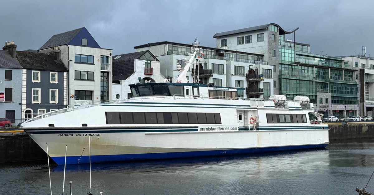 Swords Travel Guide: Planning Tips, Costs and Things to Do Aran Island ferry moored at Galway harbor with cityscape backdrop.