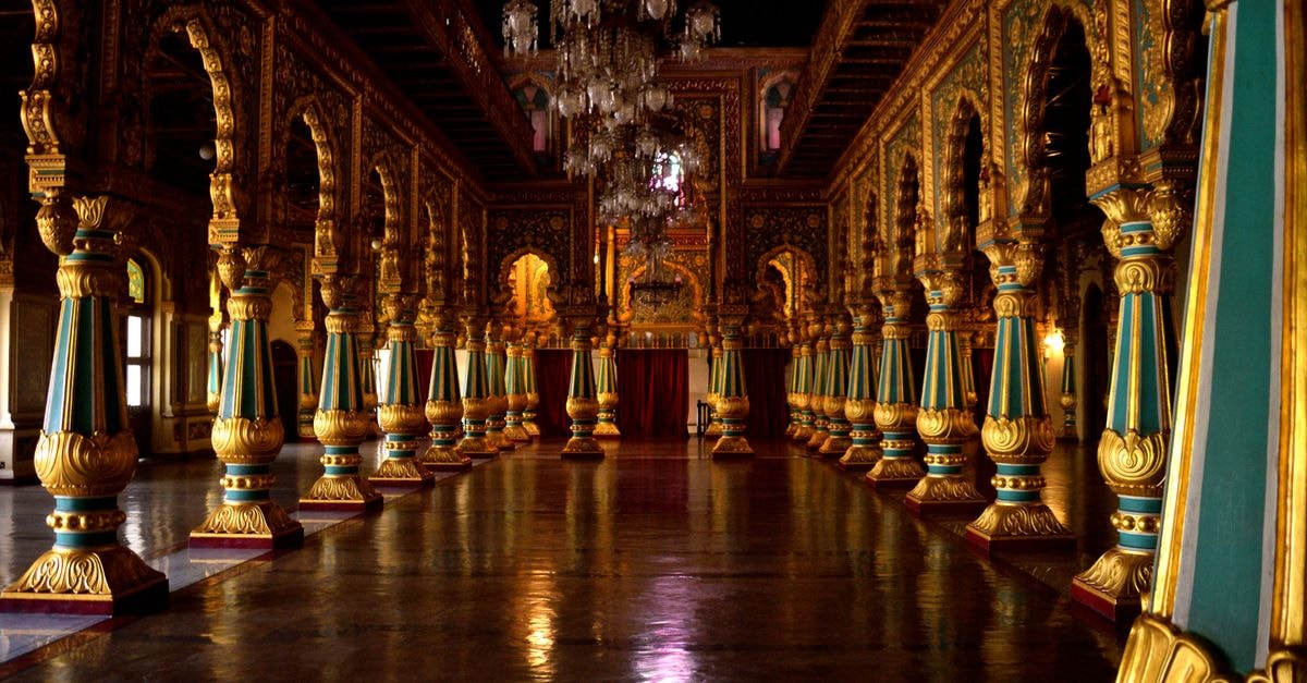 Explore the grand and opulent interiors of Mysore Palace, a symbol of Karnataka's rich heritage.