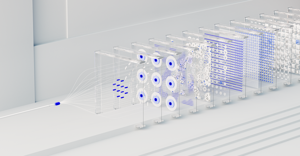 Marvell wins Google AI chip deal as Broadcom drops 4.7% Visual abstraction of neural networks in AI technology, featuring data flow and algorithms.