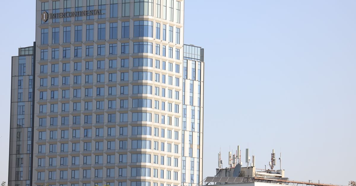 Continental in Drobeta-Turnu Severin: Danube Views by the Civic Heart Modern InterContinental Hotel tower in Tashkent, capturing urban architecture.