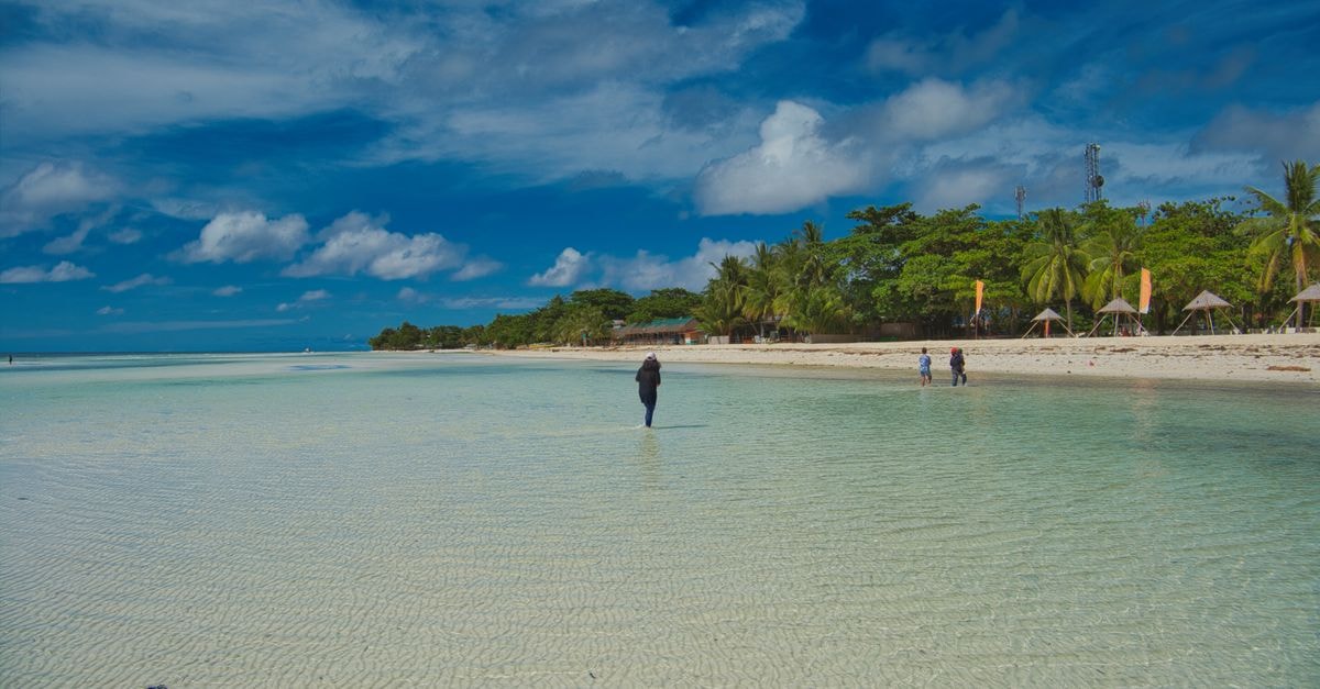 Bunamwaya Travel Guide: Planning Tips, Costs and Things to Do A serene tropical beach scene with clear water, palm trees, and people enjoying the tranquility.
