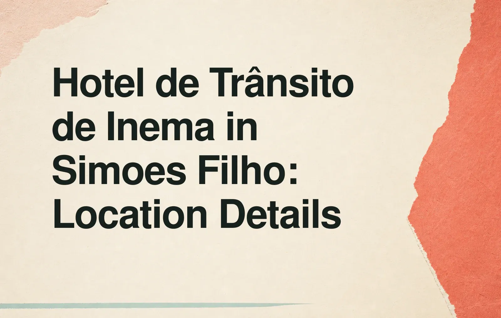 Hotel de Trânsito de Inema in Simoes Filho: Location Details News illustration: Hotel de Trânsito de Inema in Simoes Filho: Location Details