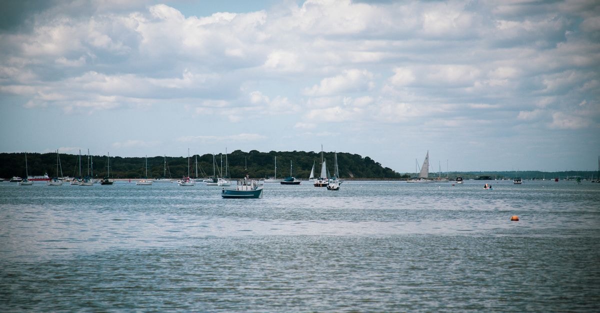 Southampton travel guide: a slow weekend along England’s sailing capital Tranquil view of sailboats anchored at Poole Harbor under a cloudy sky.