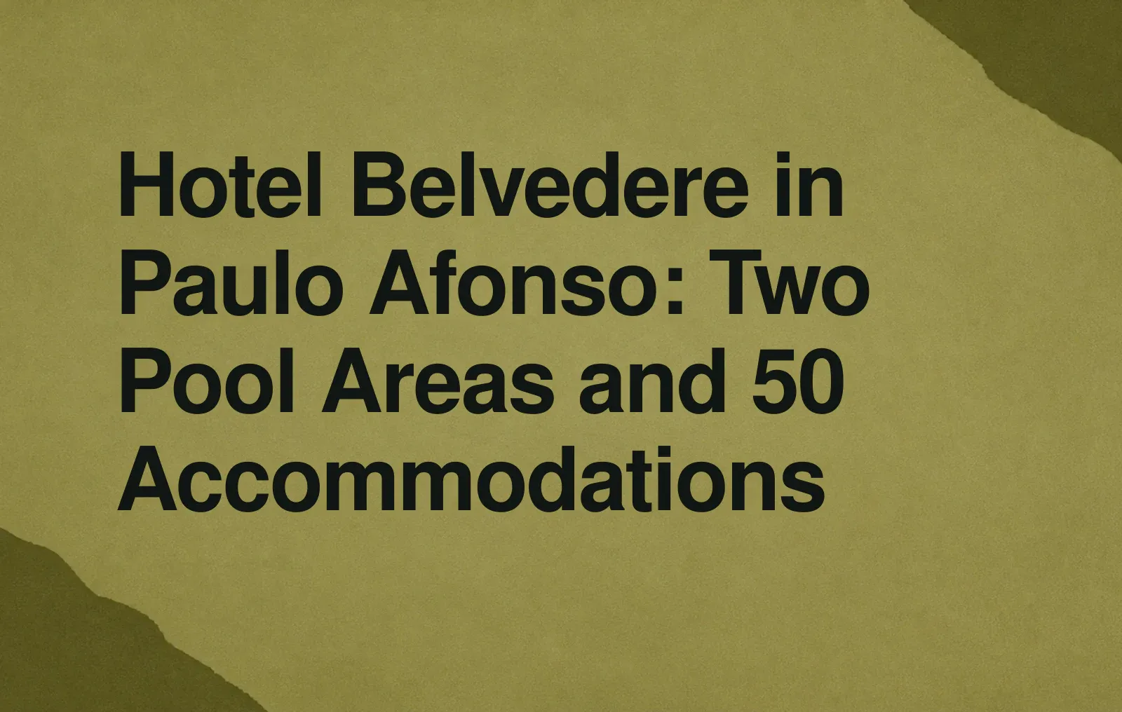 Hotel Belvedere in Paulo Afonso: Two Pool Areas and 50 Accommodations News illustration: Hotel Belvedere in Paulo Afonso: Two Pool Areas and 50 Accommodations