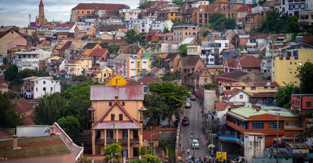 Anjary Hotel Antananarivo: Elegance in Madagascar's Capital A vibrant aerial view of Antananarivo, Madagascar showcasing diverse architecture and bustling streets.