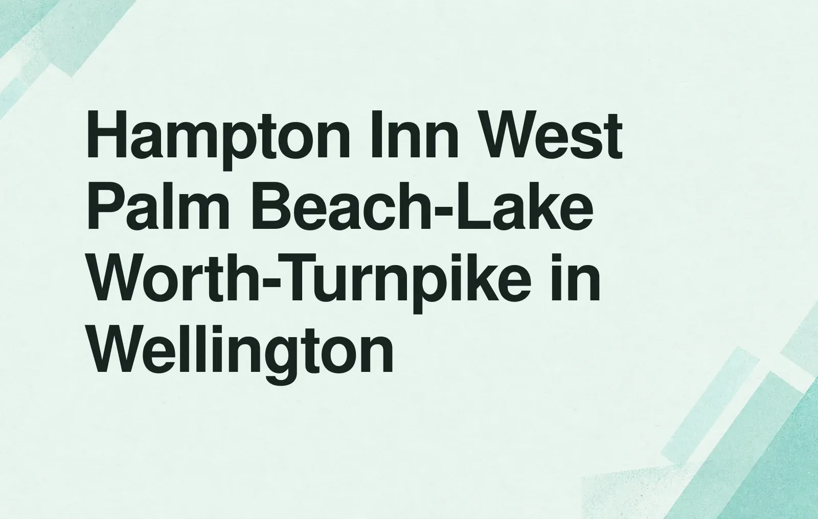 News illustration: Hampton Inn West Palm Beach-Lake Worth-Turnpike in Wellington
