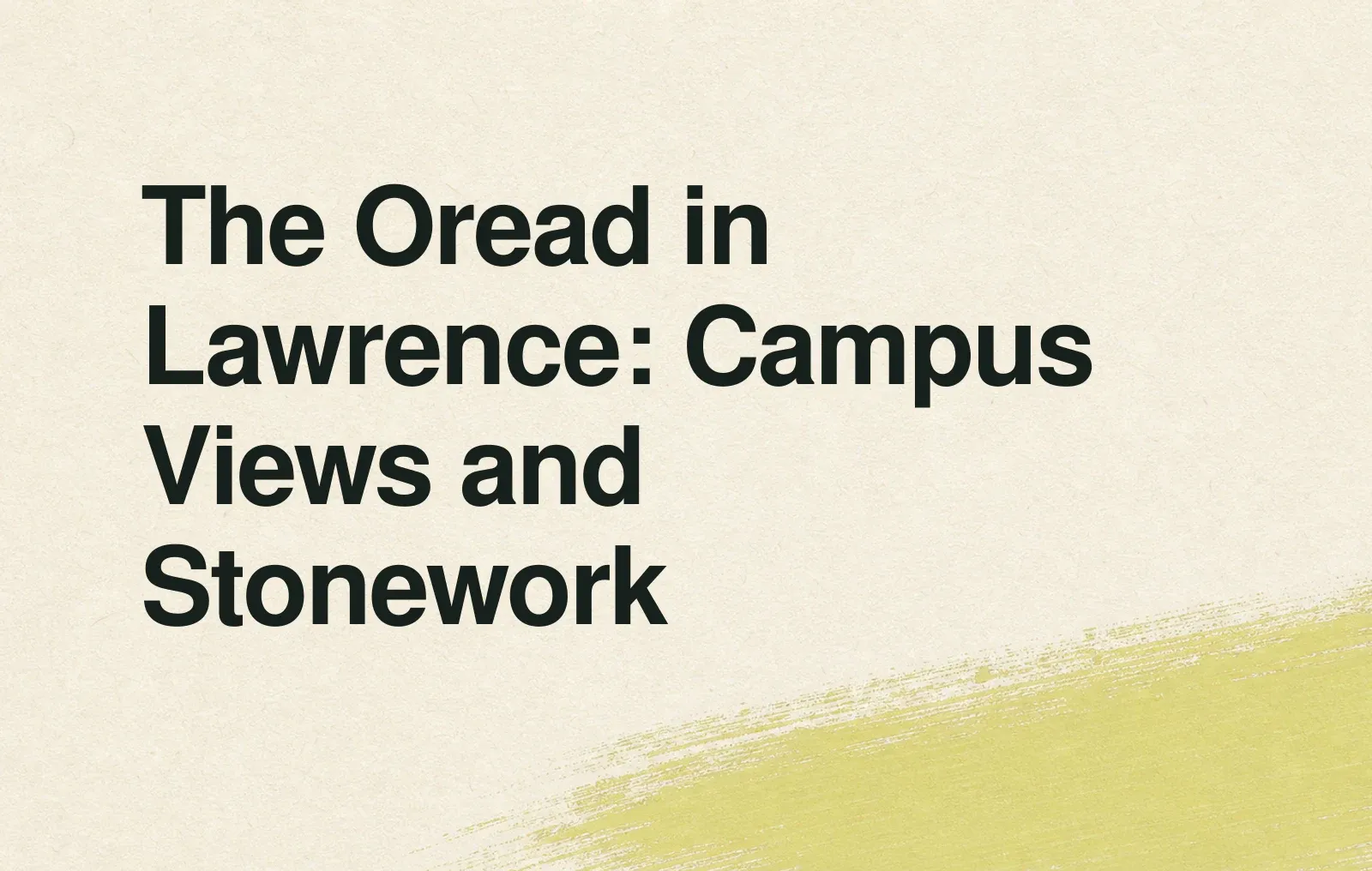 The Oread in Lawrence: Campus Views and Stonework News illustration: The Oread in Lawrence: Campus Views and Stonework