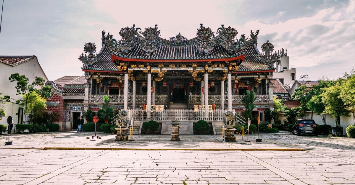 Explore the intricate architecture of Khoo Kongsi Temple in George Town, Penang.
