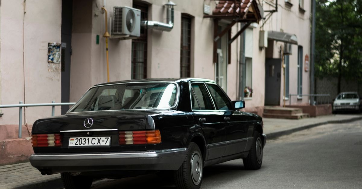 Hotel Mercedes Rambla, Mercedes — Riverside Stay on the Río Negro Rambla Rear view of a classic Mercedes Benz car parked on an urban street in Minsk, Belarus.