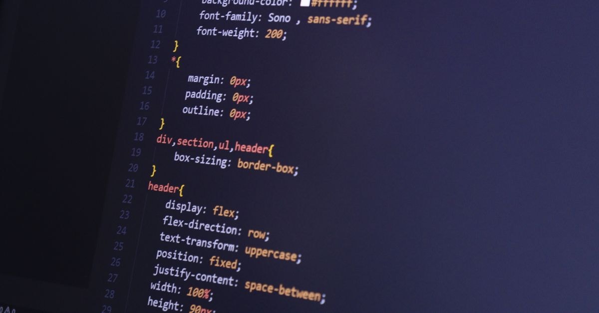 CSS code displayed on a computer screen highlighting programming concepts and technology.