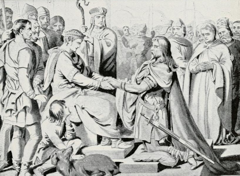 Sails, Steel, Salt, and Light Illustration for Sails, Steel, Salt, and Light: Henry Courtney Selous - Hereward the Wake submits to William the Conqueror, 1072.jpg