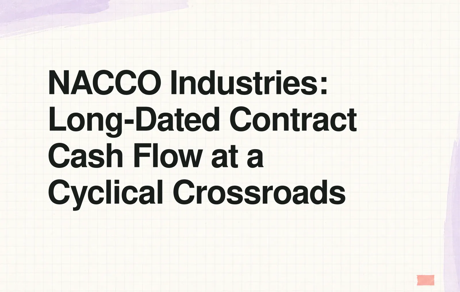 News illustration: NACCO Industries: Long-Dated Contract Cash Flow at a Cyclical Crossroads