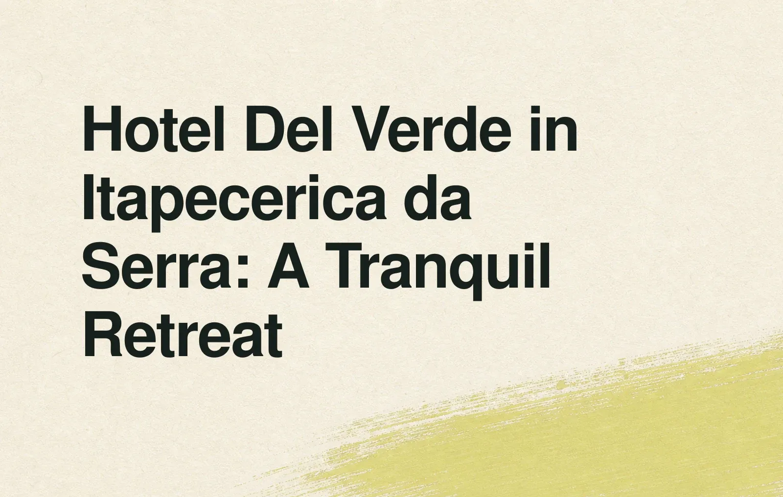 News illustration: Hotel Del Verde in Itapecerica da Serra: A Tranquil Retreat