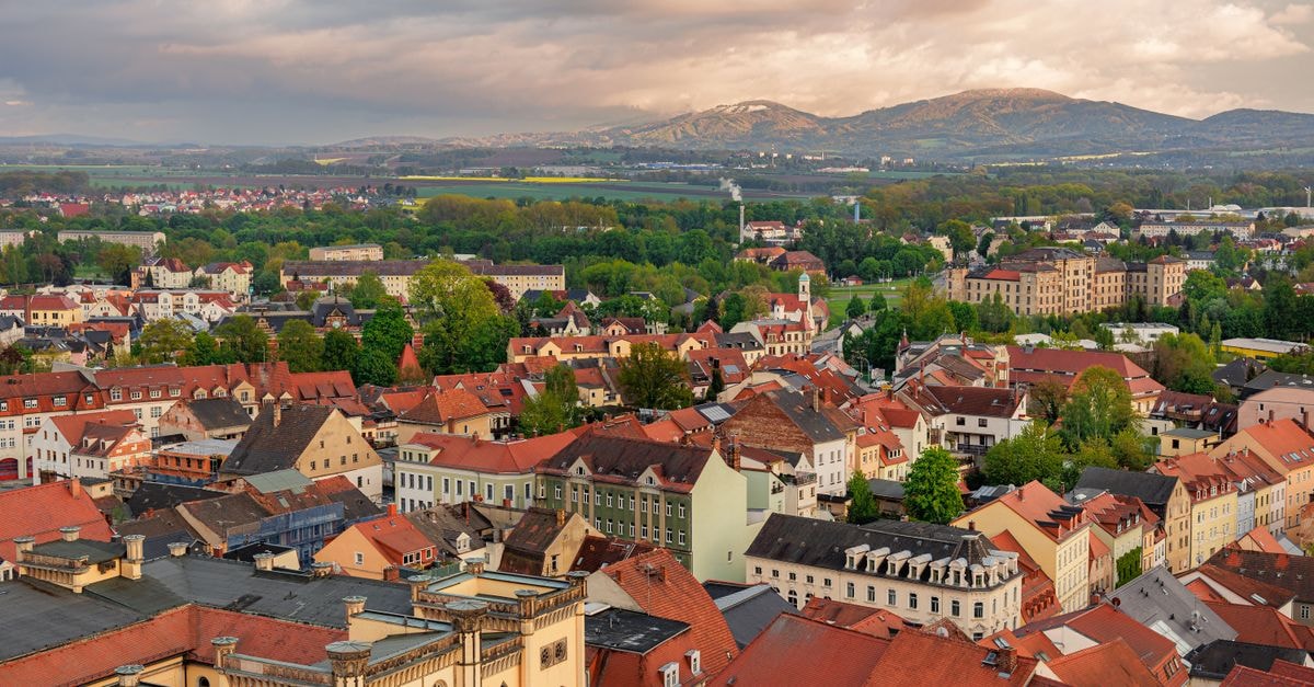 Penzión Zenit in Prešov: A Central Stay on Okružná A stunning aerial view of Zittau city in Germany, capturing colorful rooftops and surrounding landscapes.