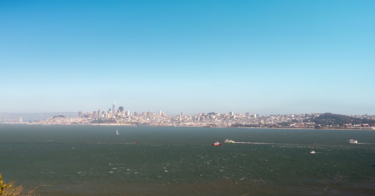 Inn at Market in San Francisco: Civic Center Convenience on Market Street Stunning view of San Francisco skyline with boats on the bay under a clear blue sky.