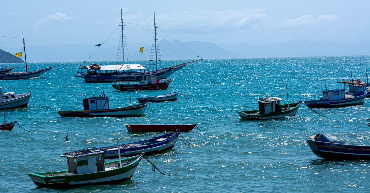Santana de Parnaiba Travel Guide: Planning Tips, Costs and Things to Do Colorful boats anchored in the vibrant blue waters of Armação dos Búzios, Brazil.