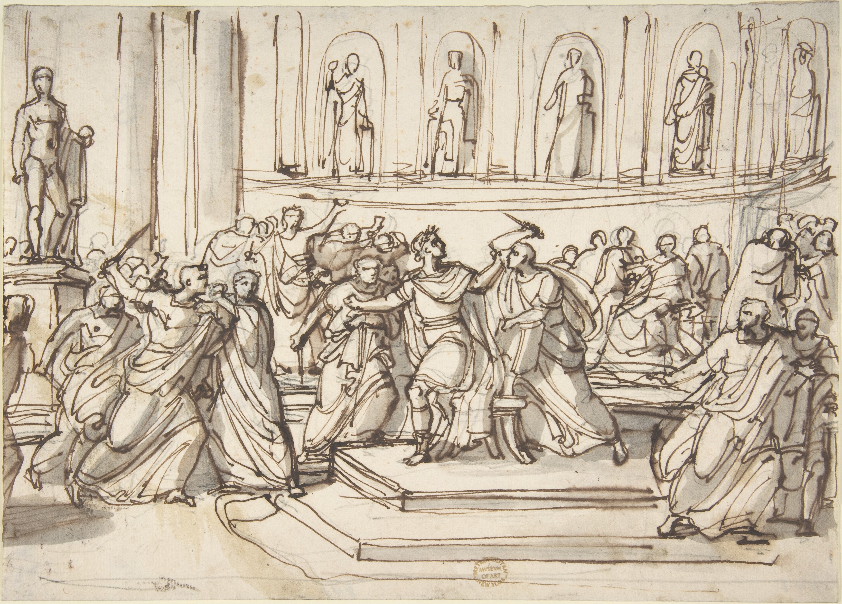 Six Witnesses Across a Soft September Day Illustration for Six Witnesses Across a Soft September Day: Assassination of Julius Caesar MET DP808060.jpg