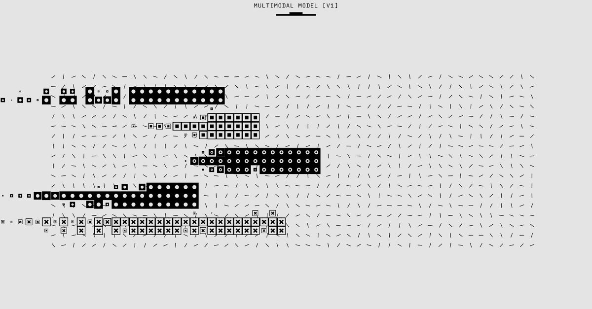 Alibaba expands Qwen ecosystem with multimodal models, 2.4T-parameter supernode inference, and Qwen Office test Abstract black and white graphic featuring a multimodal model pattern with various shapes.