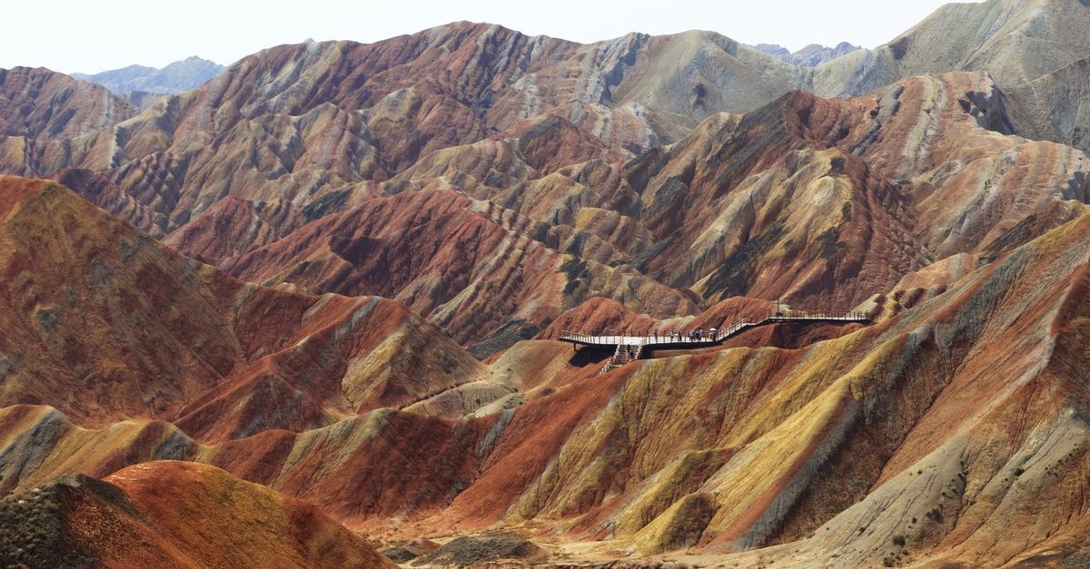 Stunning view of the Zhangye Danxia Landforms with vibrant geological layers.