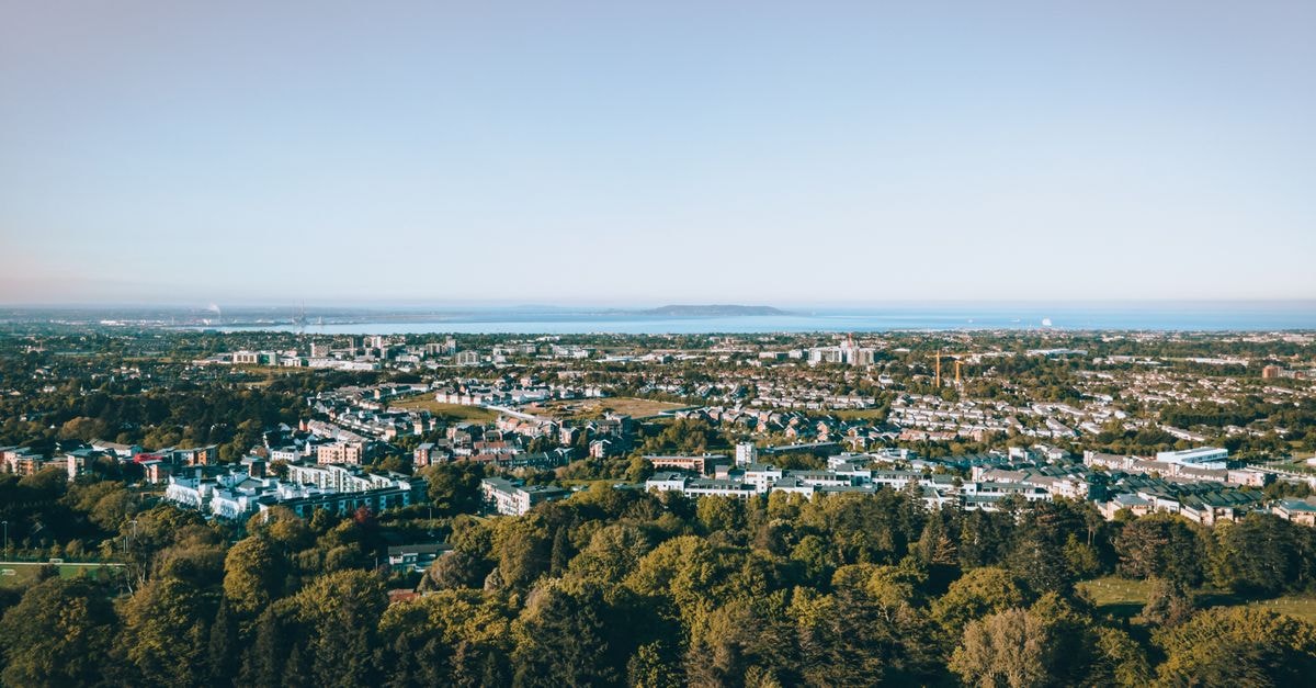 Zanzibar Locke, Dublin — Boutique Stay by Ha'Penny Bridge Scenic aerial view of Dun Laoghaire in Dublin, Ireland, showcasing a blend of urban and coastal landscapes.