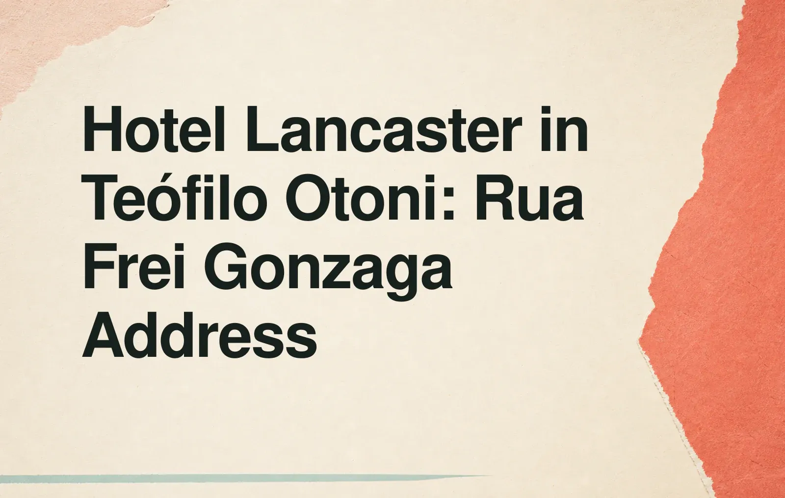 Hotel Lancaster in Teófilo Otoni: Rua Frei Gonzaga Address News illustration: Hotel Lancaster in Teófilo Otoni: Rua Frei Gonzaga Address