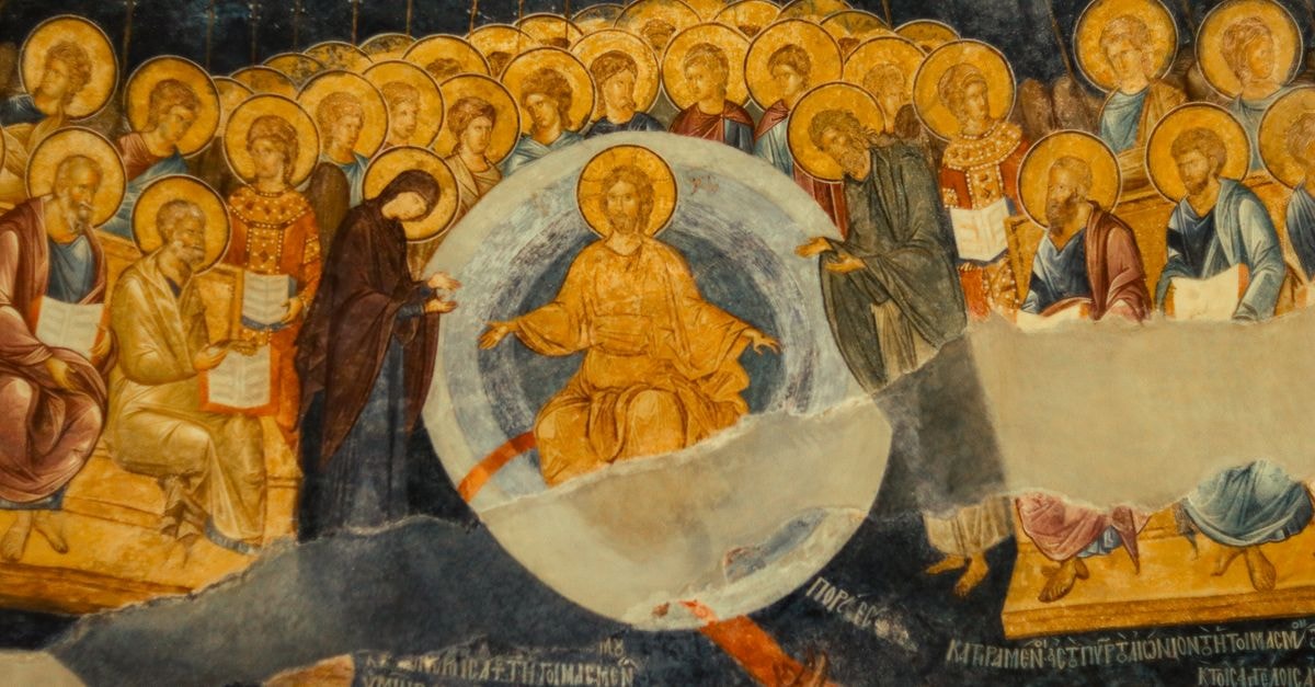 Halo Szczecin Hotel: Boutique Stay in Revitalized Prussian Barracks Detailed Byzantine fresco depicting religious figures with golden halos in vibrant colors.